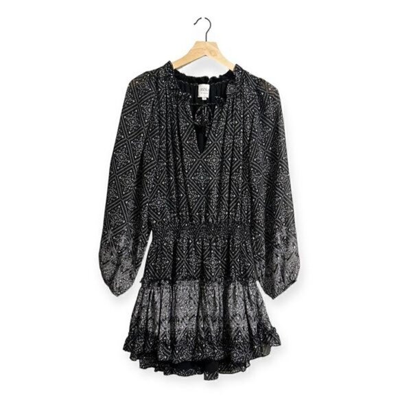 MISA Los Angeles Lorena Dress Black Print, Size XS - Picture 14 of 16